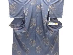 大特価品　未使用品　家屋風景模様織り出し本場泥大島紬着物(5マルキ)